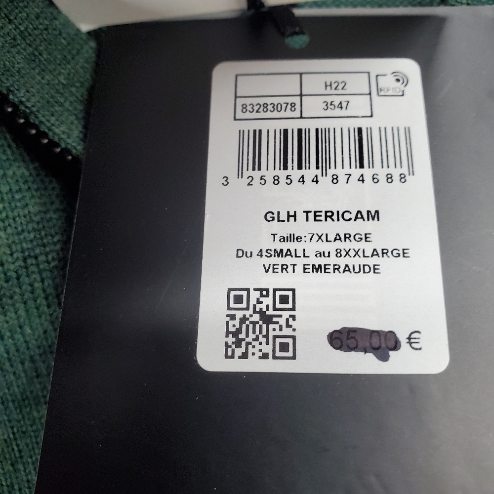 Galeries Lafayette Merino Wool Sweater Mens Size Xl Green 1/4 Zip Nwt — image 4 of 8